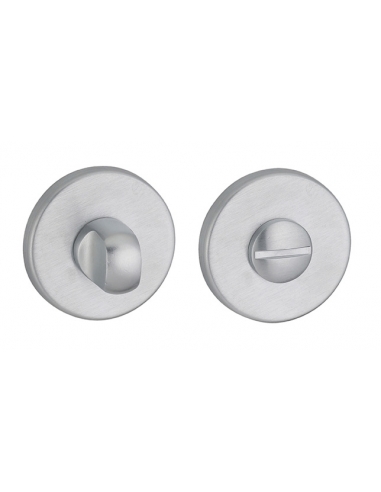 Coppia di rosette tonde Ø 50 mm con chiusura WC, cromo satinato – THIRARD
