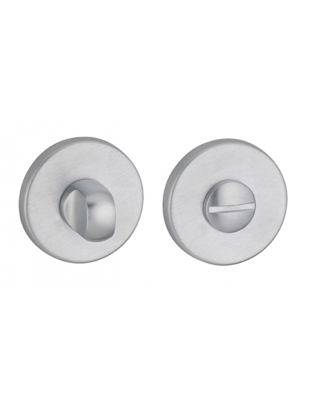 Coppia di rosette tonde Ø 50 mm con chiusura WC, cromo satinato – THIRARD