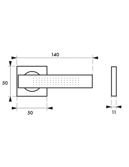 Maniglia su rosetta GRID, cromo satinato – THIRARD