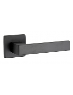 Maniglia di design Zibel, per porta, su rosetta quadrata, nero mat - FROSIO BORTOLO