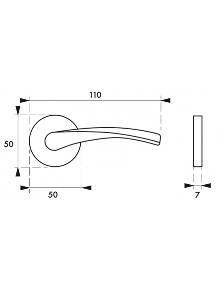 Maniglia su rosetta CANOPEE, finitura argento F1 – THIRARD