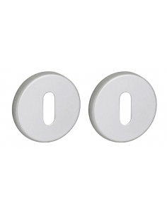 Coppia di rosette CANOPEE/LADA Ø 50 mm con foro chiave, finitura argento F1 – THIRARD