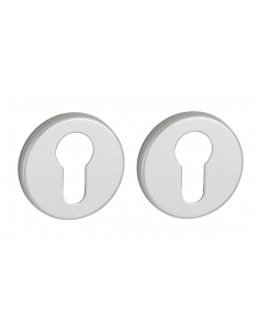 Coppia di rosette CANOPEE/LADA Ø 50 mm con foro cilindro, finitura argento F1 – THIRARD
