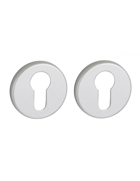 Coppia di rosette CANOPEE/LADA Ø 50 mm con foro cilindro, finitura argento F1 – THIRARD