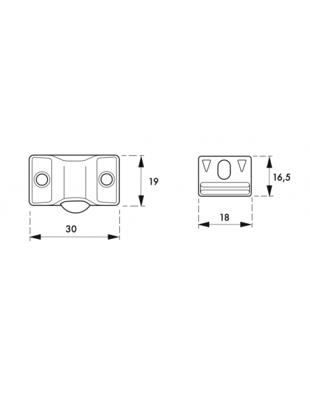 Vista aggiuntiva 1 di Chiusura a sfera per mobile 30 x 19 mm, nichelata, da avvitare – THIRARD