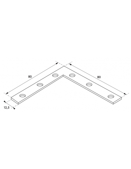 Vista aggiuntiva 1 di Squadra angolare 80 x 80 x 20 mm in acciaio zincato – THIRARD