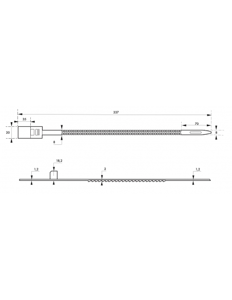 Sigilli in polipropilene a fascetta, 100 pezzi, numerato, colori assortiti, 345mm, Lockout Tagout LOTO - THIRARD