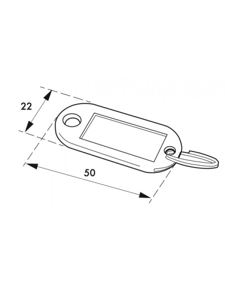 Portachiavi con etichetta PVC 73X38MM - 10 pezzi - THIRARD