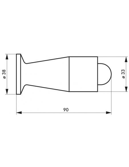 Fermaporta a colonna 90 mm con supporto in plastica – THIRARD