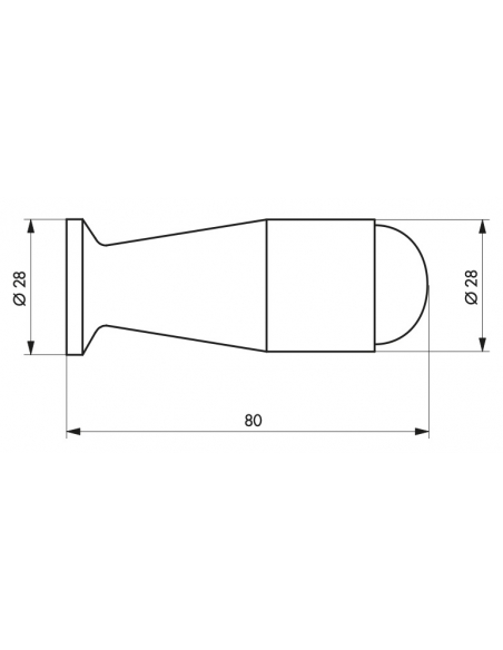 Fermaporta a muro, montaggio a parete, legno, Ø38x90mm - THIRARD