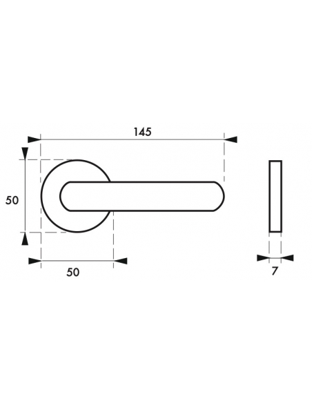 Maniglia di design Solis, per porta, su rosetta tonda, cromo satinato - FROSIO BORTOLO