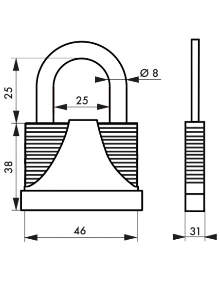 Lucchetto a combinazione Tank, 4 cifre, zincato, colori assortiti - THIRARD