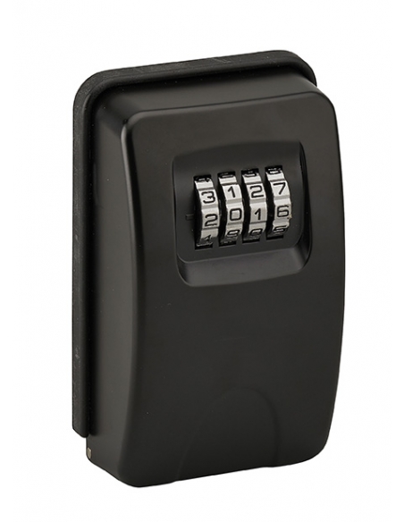 Cassetta porta chiavi a combinazione, 4 cifre, in acciaio, 47x75mm, nera