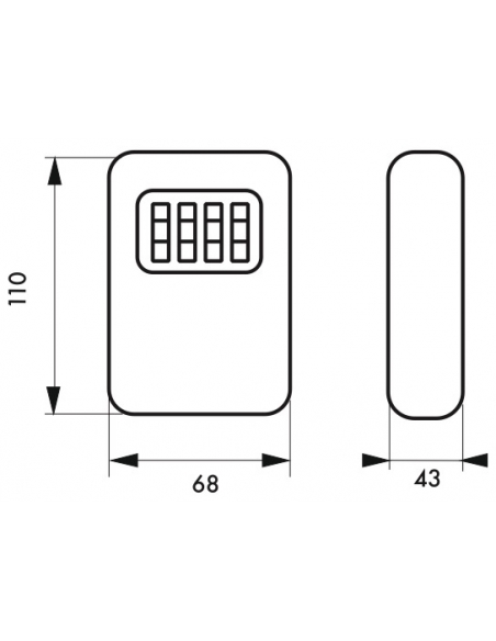 Cassetta portachiavi keybox a combinazione, 4 cifre, in acciaio, 47x75mm, nera - THIRARD