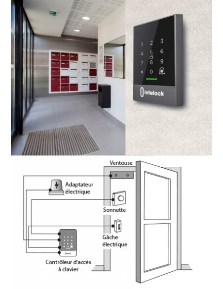 Tastierino numerico d'accesso smart lock Gate, apertura portone con combinazione - INTELOCK