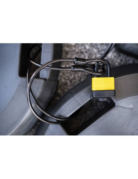Vista aggiuntiva 4 di Cavo antifurto TWISTY Ø 10 mm, lunghezza 1,2 m, acciaio rivestito in PVC – THIRARD