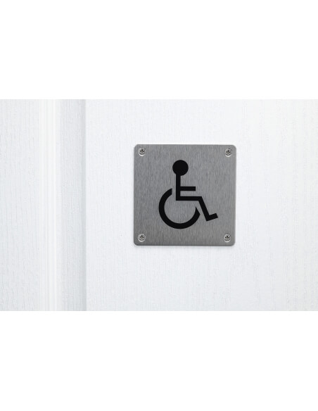 Vista aggiuntiva 2 di Targa segnaletica WC accessibile 100 x 100 mm, fissaggio a vite – THIRARD