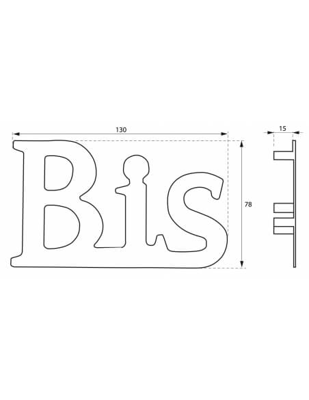 Vista aggiuntiva 1 di Targa Lettera in acciaio ino x BIS H.76 mm da avvitare con distanziatori – THIRARD