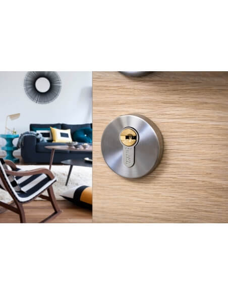 Cilindro europeo Federal 2 - 32X45mm SN nichel, anti-sfilamento, anti-perforazione, 5 chiavi reversibili - THIRARD