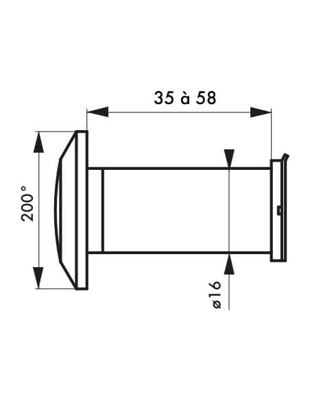 Spioncino ottico 200°, ignifugo, ottone cromato - THIRARD