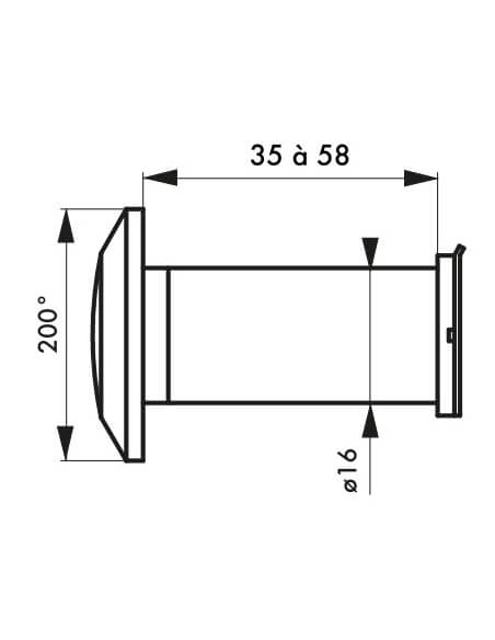 Spioncino ottico 200° in ottone, ignifugo, con coperchio otturatore - THIRARD