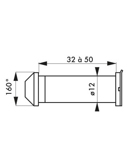 Spioncino ottico 160° in ottone cromato con copriobiettivo – THIRARD