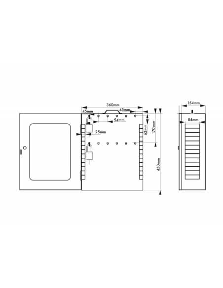 Armadietto portalucchetti procedurale Metallo L360 X H450 X, Lockout Tagout LOTO - THIRARD