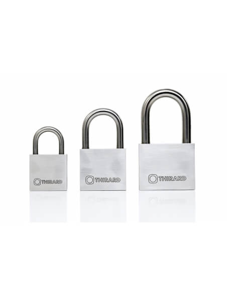Vista aggiuntiva 3 di Lucchetto in acciaio inox 60 mm, 2 chiavi reversibili – THIRARD