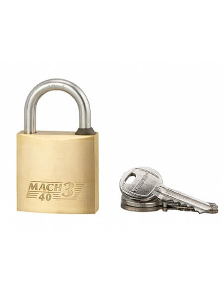 Lucchetto MACH 3 40 mm con arco in acciaio inox, 3 chiavi – THIRARD
