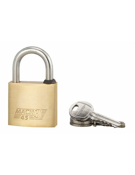 Lucchetto MACH 3 45 mm con arco in acciaio inox, 3 chiavi – THIRARD