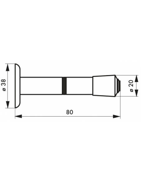 Fermaporta a muro cromato, lunghezza 80mm - Serrurerie de Picardie