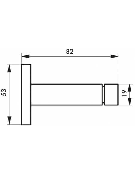 Fermaporta a muro, montaggio a parete, acciaio inox satinato, Ø53x82mm - THIRARD