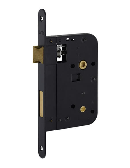 Serratura da incasso per WC, asse 70 mm, frontale nero – THIRARD