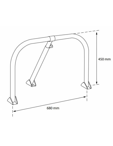 Barriera per parcheggi in acciaio 32mm con strisce riflettenti, lucchettabile - THIRARD