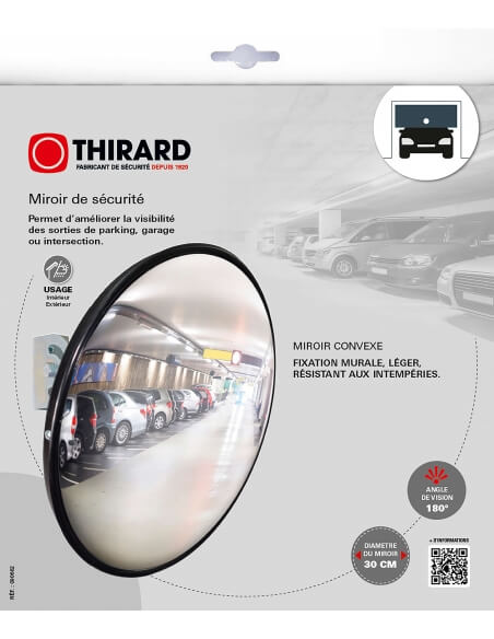 Vista aggiuntiva 3 di Specchio stradale convesso Ø 300 mm per interno ed esterno – THIRARD