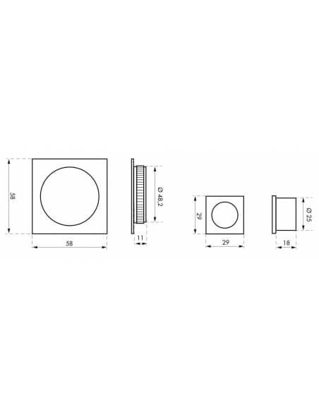 Accessori per serratura a gancio, senza foro, rosette quadrate, nichelati – THIRARD