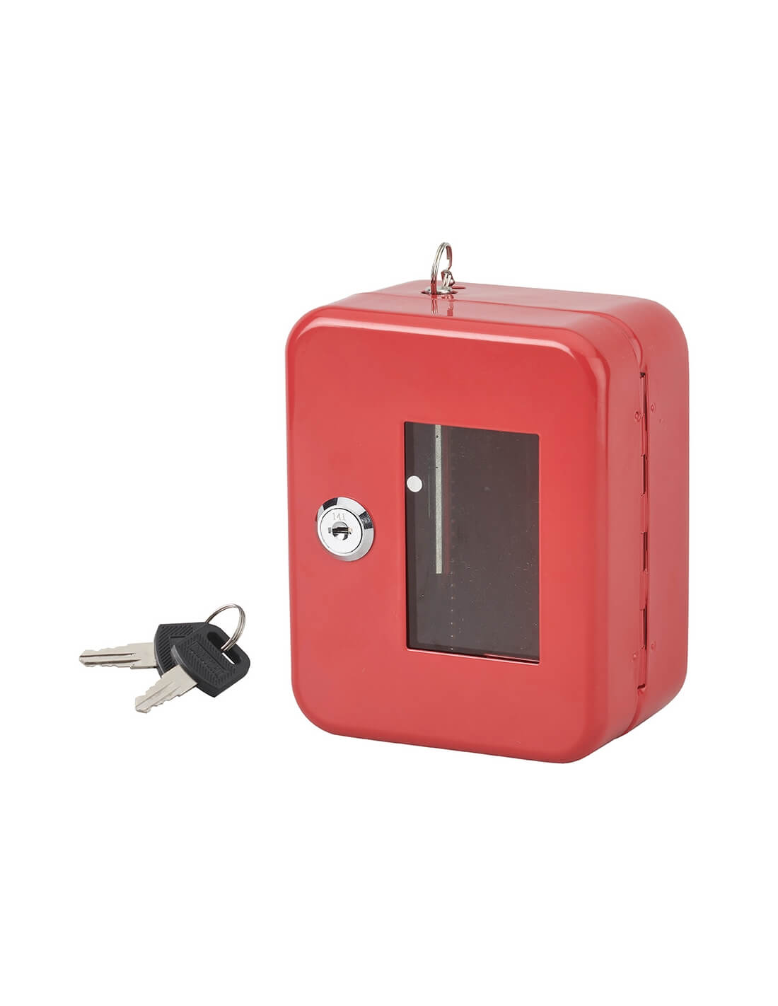 Cassetta per chiavi rossa con vetro e martelletto d'emergenza -  152X118X80MM - 2 Chiavi