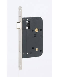 Serratura da incasso per WC, asse 70 mm, frontale nichelato – THIRARD