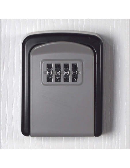 Cassetta portachiavi keybox, 37x75mm, a muro, nero e grigio, combinazione a 4 cifre, per chiavi portone B&B - THIRARD