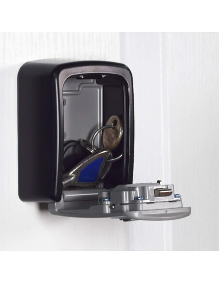 Cassetta portachiavi keybox, 37x75mm, a muro, nero e grigio, combinazione a 4 cifre, per chiavi portone B&B - THIRARD