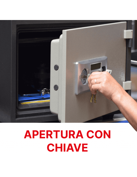 Vista aggiuntiva 4 di Cassaforte Vauban ignifuga, a prova di fuoco, serratura a codice elettronico, 2 catenacci, 12 L – THIRARD