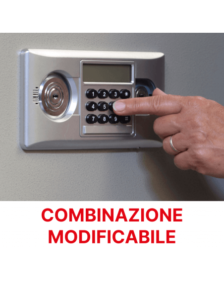 Vista aggiuntiva 5 di Cassaforte Vauban ignifuga, a prova di fuoco, serratura a codice elettronico, 2 catenacci, 12 L – THIRARD
