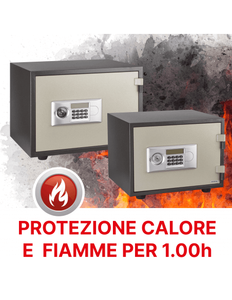 Cassaforte Vauban ignifuga, a prova di fuoco, serratura a codice elettronico, 2 catenacci, 12L - THIRARD