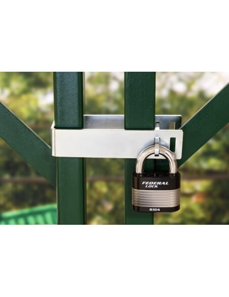 Blocco porta lucchetto per cancello, lucchettabile, in acciaio zincato, regolabile - THIRARD