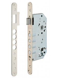 Serratura da incasso per cilindro europeo, asse 60 mm, con borchia, cromata – THIRARD