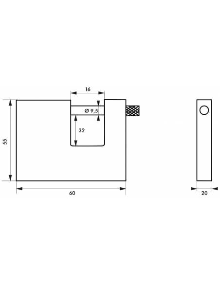 Lucchetto LAND 60 mm a chiave uguale, arco in acciaio inox – THIRARD