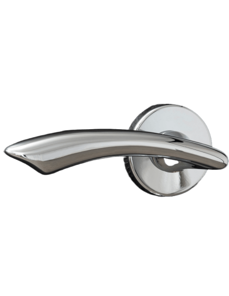 Maniglia di design Maxima, per porta, su rosetta tonda, cromo lucido - FROSIO BORTOLO