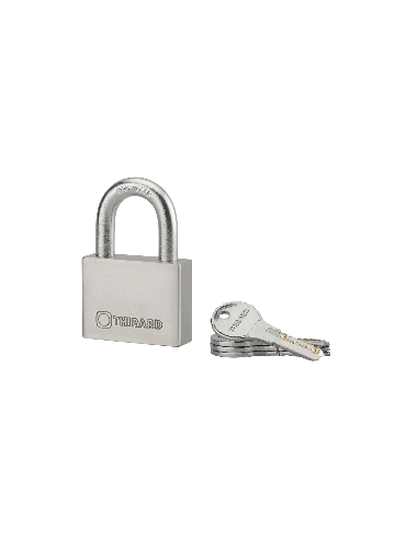 Lucchetto RINOX 60 mm in acciaio inox, arco inox, per esterno, 4 chiavi – THIRARD
