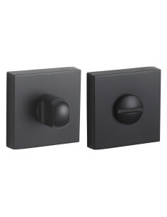 Coppia di rosette quadrate 50 x 50 mm con chiusura WC, nero opaco – THIRARD