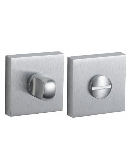 Coppia di rosette quadrate 50 x 50 mm con chiusura WC, cromo satinato – THIRARD